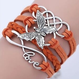 Orange butterfly bracelet